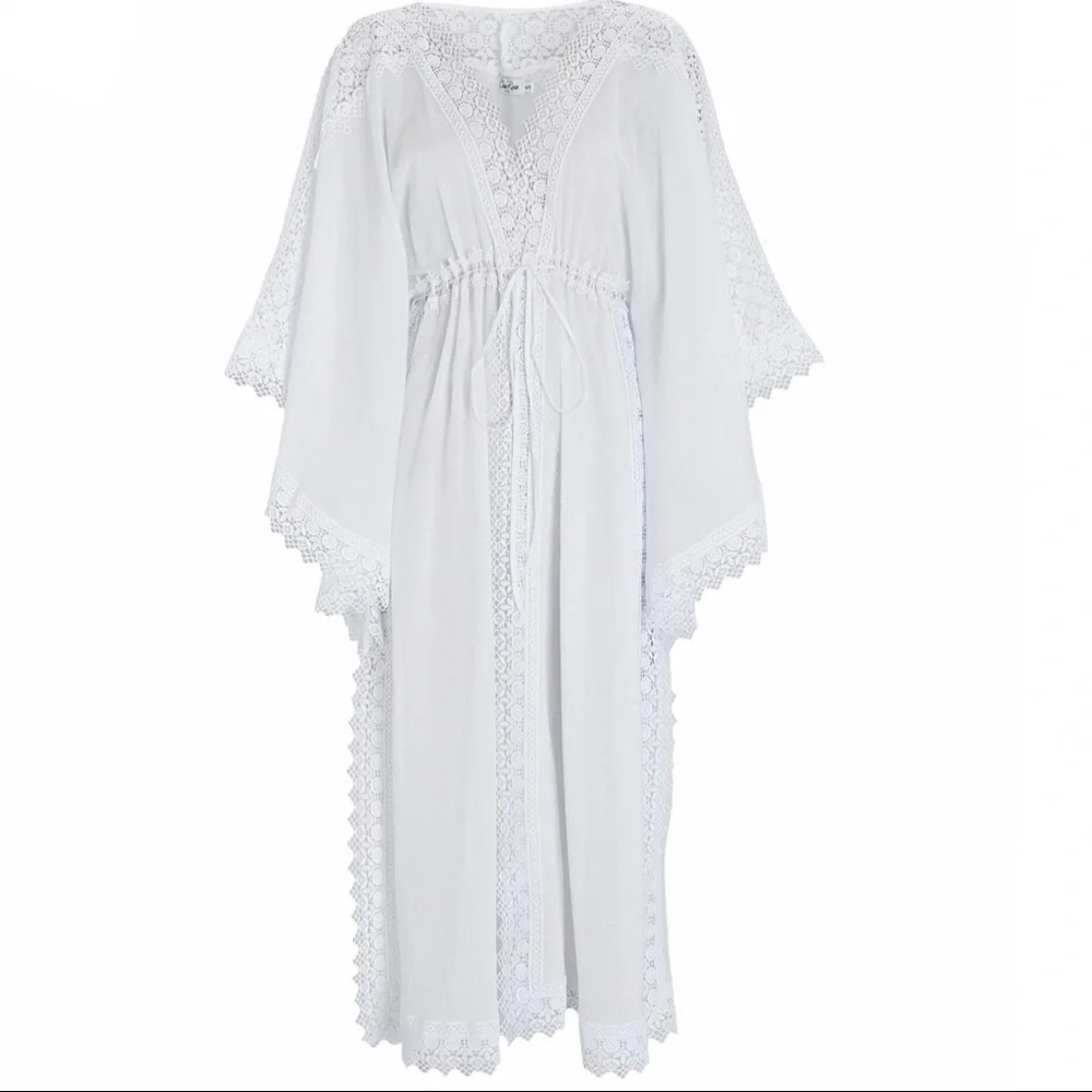 Charlotte Ruiz Angela Tie-Front Kaftan Dress